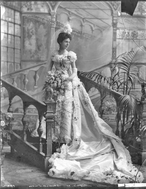 Baroness Christine Marie Ludmilla von Linden in court presentation dress, 1898