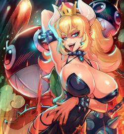 reiquintero:Bowsette is here! You saw the flames on Twitch! now artwork is completed! I had a lot of fun working on the BG and overall lighting. ⭐️Special print and sticker set is on the making💫You can check the full artwork on Patreon! Video process