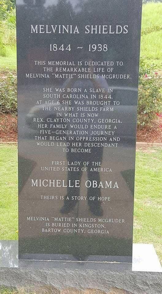 Michelle Obama's great-great-grandmother's monument vandalized.