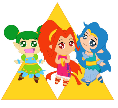 Deusas Da Triforce Do Jogo The Legend Of Zelda, Farore, Din E Nayru.