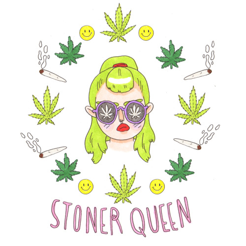 weedcraftt:  gemmafemma:  a little drawing for a monday morning. i wish i could stay home and be a stoner queen… but i gotta go to work instead 😪 🌳💘🌳💘🌳💘🌳💘🌳💘🌳  I want to give credit to this babe because I used her