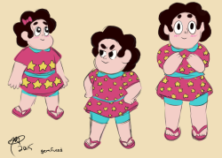 gemfused:  gemfused:  okay so imagine one day steven asks pearl if he could get some new clothes so she takes him to like, target or something, &amp; he spots this dress with stars all over it &amp; immediately falls in love. pearl being detached from