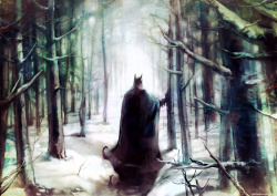 gothamart:  Bruce by Haining-art  The name Bruce originally meant “Forest”. The more you know~