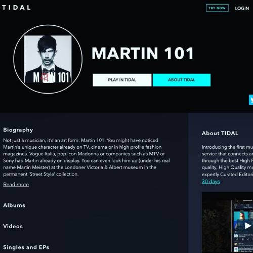 martinmeister:#Martin101 #feature #now on #Tidal #music www.tidal.com #musik #edm #band #artist #mar