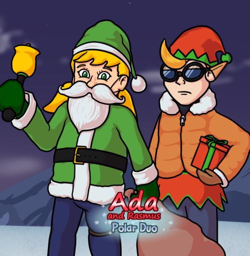 Continuing my holiday tradition with more festive OCs in a mock gacha banner! Merry Christmas!