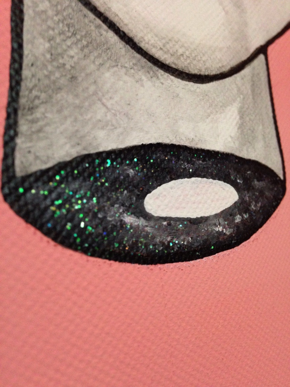 e-brat:  i meant to post this like 2 weeks ago  ingrid acrylic and glitter on a