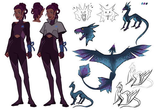 some designs i did for a written roleplay i’m doing with a friend :) meet Rasha & Néani