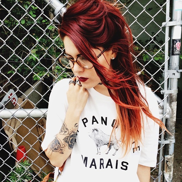 driveshesaid:  Half updo and glasses today