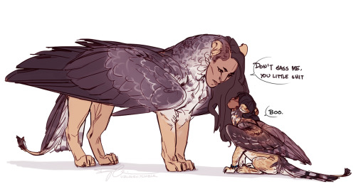 deathclawmusings: uzlolzu:  Playing around with sphinx designs that may or may not change. It’s been interesting and tricky and I cannot animals, but I’m trying to learn. Yusra (mommy) and Hutun (kiddo) are both mine~   She’s beautiful! 