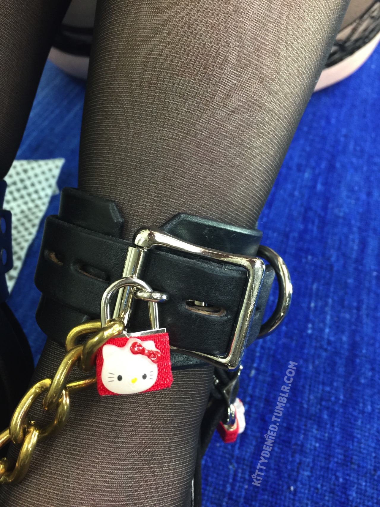 kittydenied:  Showing off some Hello Kitty lock covers courtesy of lockedlali. Thank