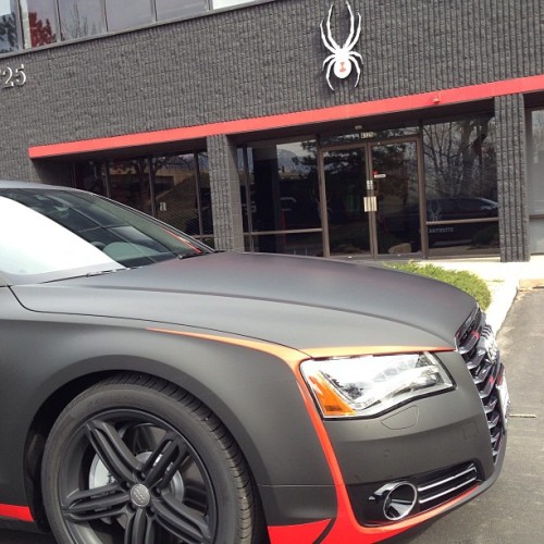 Welcome to the family Mr. @Audi A8L with freshly powder coated wheels! (at Spyder Active Sports)
