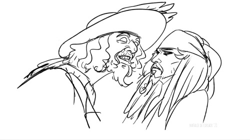 nataliedecorsair: Capt. Jack Sparrow and Capt. Hector Barbossa - frenemies forever UPD - I drew a bu