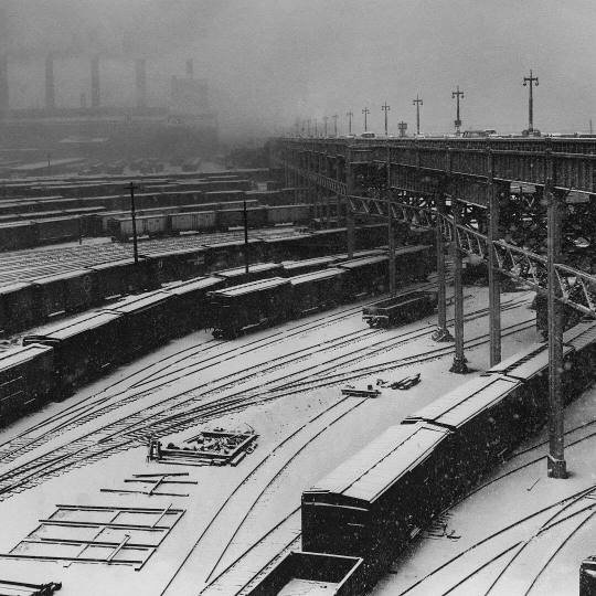 undr:eddie hausner. City Blanketed With Snow. 72nd Street and 12th Avenue Manhattan,