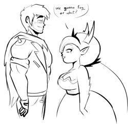 chillguydraws: Tonight’s episode of Chill’s doodles… Sexual tension.  YES! &lt;3