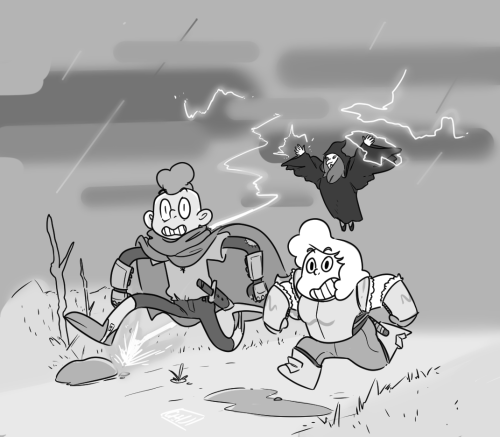 “Sadie, you know you typically wait until you’ve finished robbing a witch to brag to anyone about how you’re robbing a witch? Especially when the only person around to brag to is the witch in question?”“Ah, shut up ya donut.”