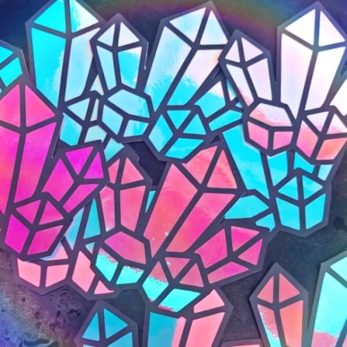 Color-Shifting Crystal Cluster Stickers   shop now 