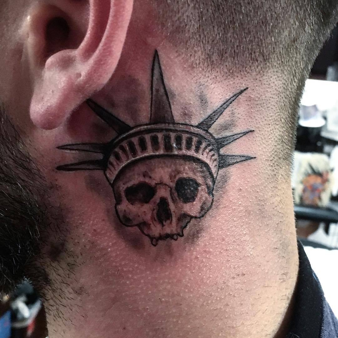 Art Immortal Tattoo  Tattoos  Black and Gray  Skull Statue of Liberty