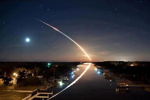 Here is a photo of the Space Shuttle Endeavour (STS 130) launch from Cape Canaveral, Florida, on Feb