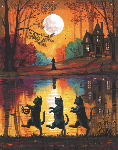 snootyfoxfashion: Halloween Cat Art Prints by RytasArtWorldx / x / x / x / xx / x / x / x / x