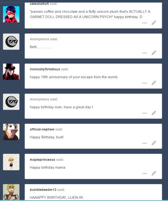 AHHHHH THANK YOU ALL SOSOSOSOSOSO MUCH IM HAVING SUCH A WONDERFUL DAY!!