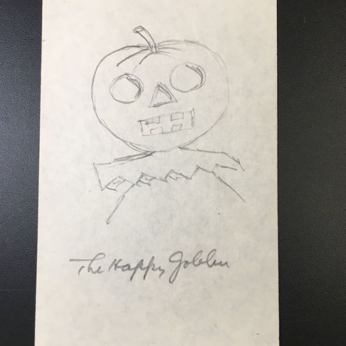 Meet the Happy Gobbler! In this sketch by Clement Winston we can approximate Mr. Gobbler is a creatu