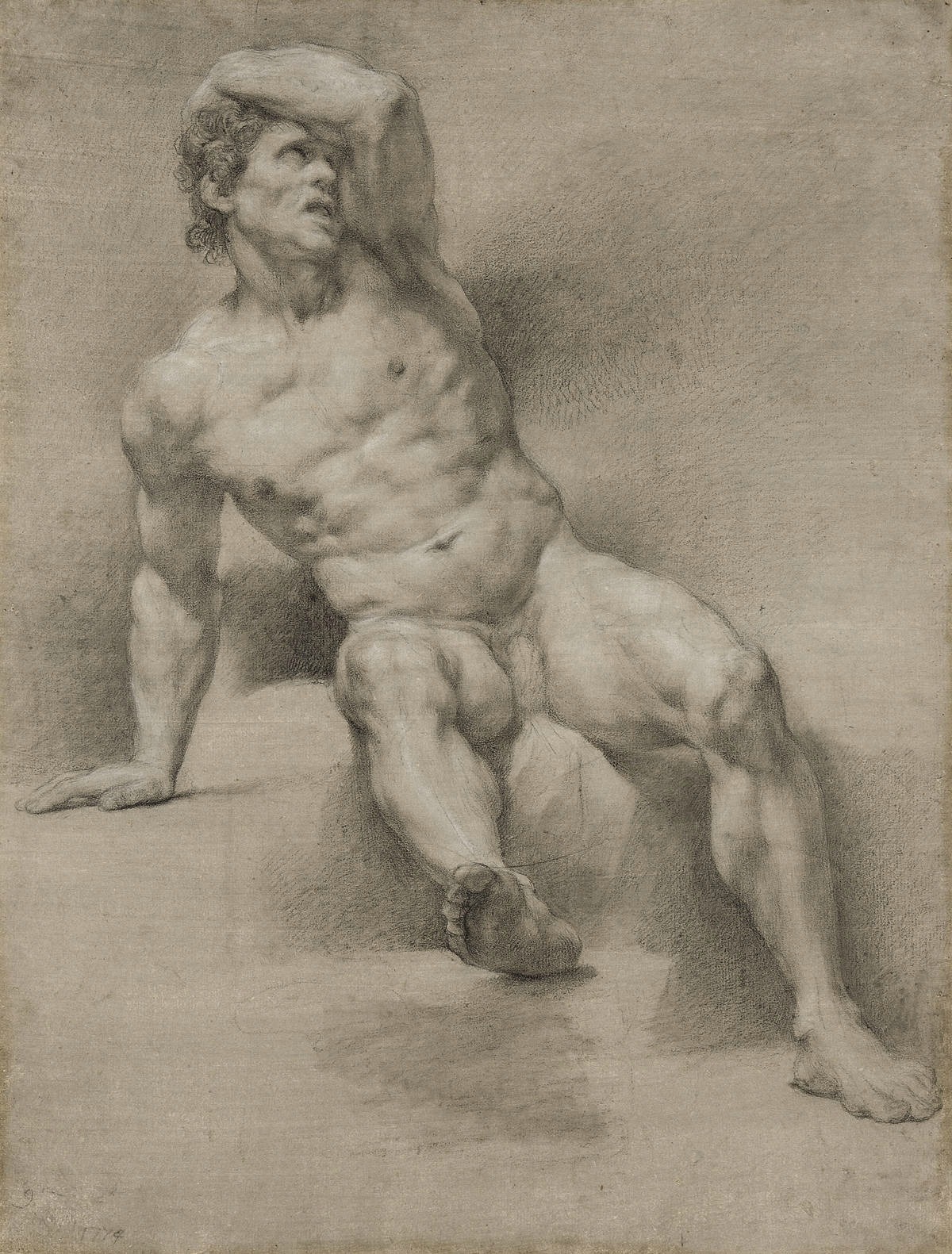 ganymedesrocks:  hadrian6:   Study of male nude. 1774. Anton Raphael Mengs. German