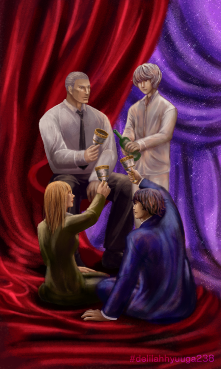 delilahhyuuga: As I promised before, here is the full colored version of my card: Three of Cups for 