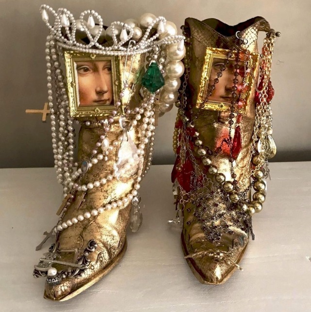 tapireye-deactivated20220708:Bejewelled Footwear from Regencycore by Grete HenriPaintings/ Frames by Laura Rikman📸 Marko Vrbos / Joshua Heavens Onabowu