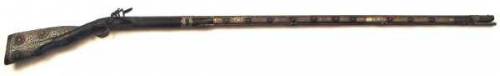 Russian Imperial presentation flintlock musket in eastern style with silver mountings and red coral 