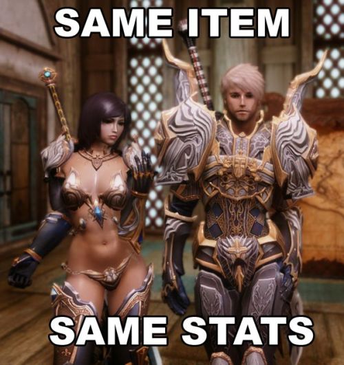 Fantasy female armor meme