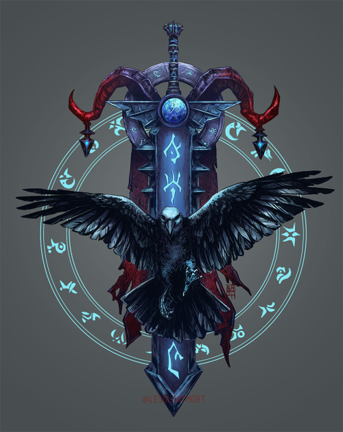 |Emblem of the Ebon Blade |Finished colored ink commission for @esperanta-dragon !