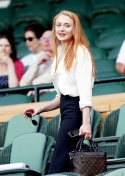 thronescastdaily:  Sophie Turner at the SW19 Grounds of the Wimbledon Tennis Tournament in London, England on July 7, 2016 