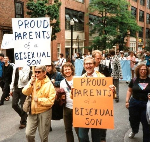 &ldquo;PROUD PARENTS OF A BISEXUAL SON,&rdquo; Woody Glenn, President of Boston Bisexual Res