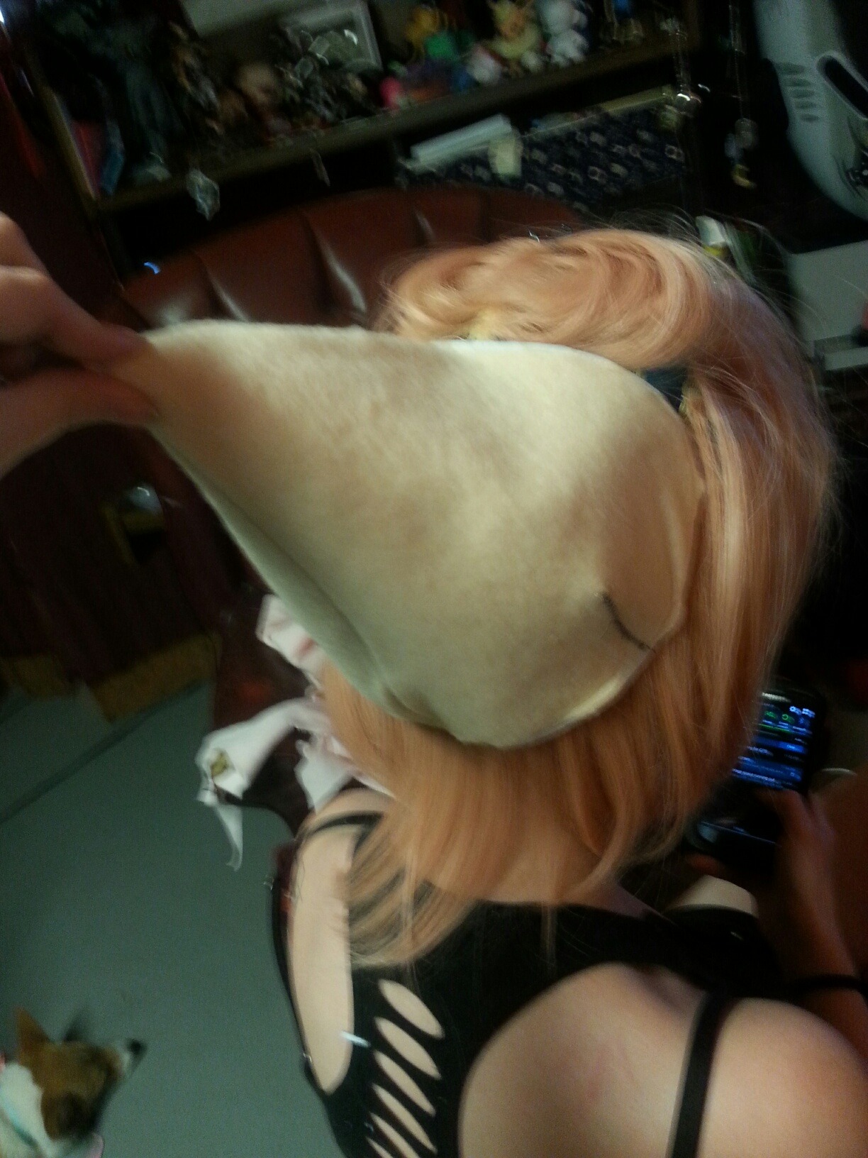 identitypollution:  I’m actually happy with how my wife’s pearl wig turned out!