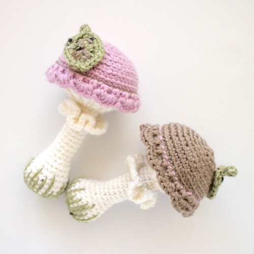 I made some cute mushroom rattles for my baby! Read all about the yarn and pattern on my blog: Croch