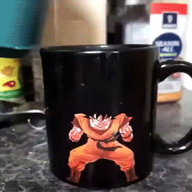 humoristics:  Heat sensitive Goku mug (vine by Rebecca White) Get it here 