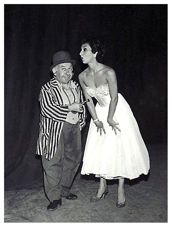 Novita   (aka. Rosie Mitchell)   Posing with popular Burlesk comic Little Jack