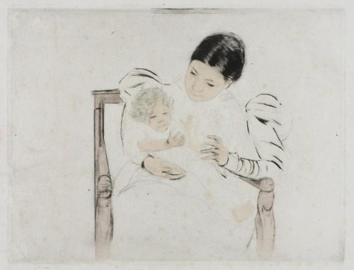Mary Cassatt (American, 1844-1926), The Barefoot Child, c. 1898. Color drypoint and aquatint, printe