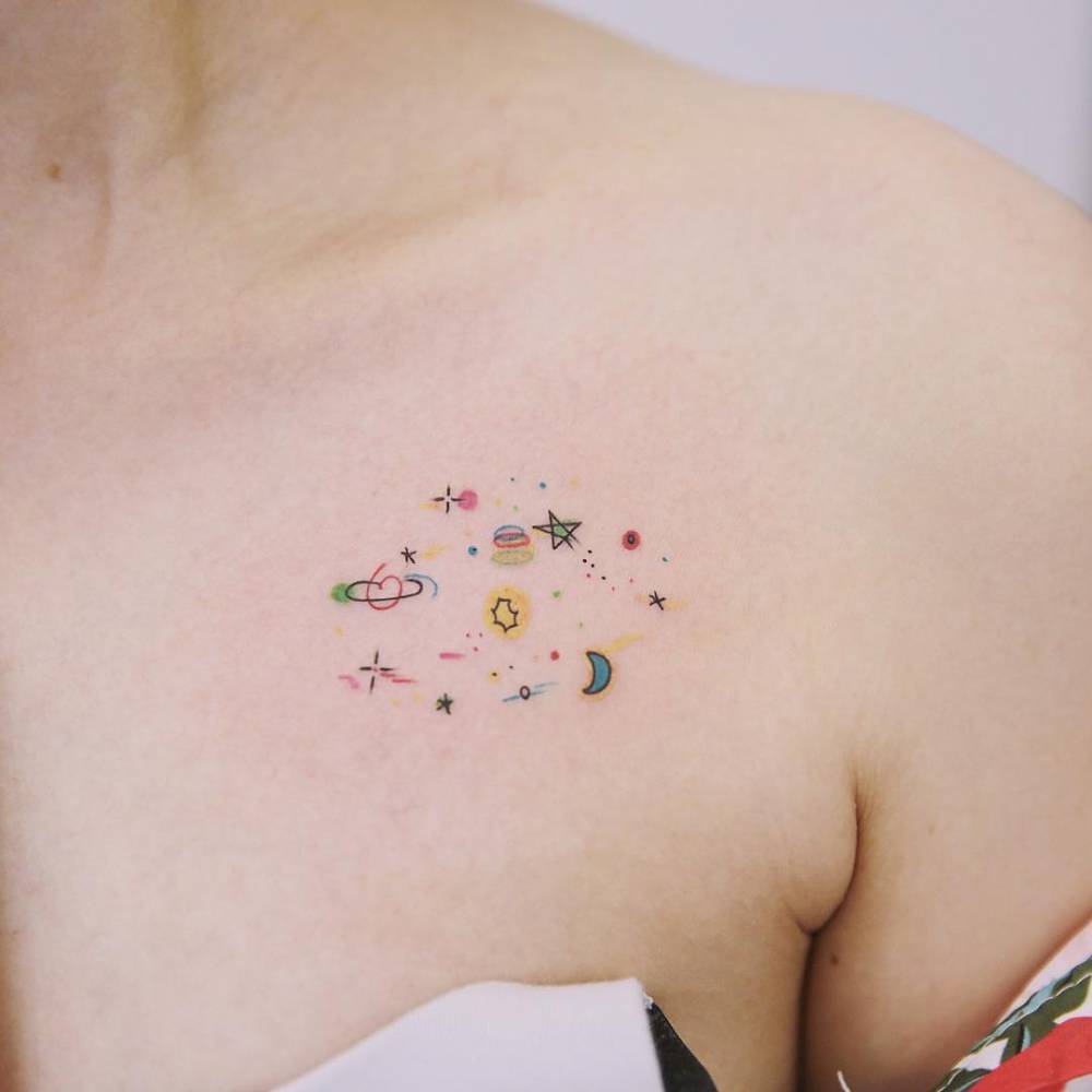 Mini Galaxies  Little Tattoo Ideas That Are Perfect For Your First Ink   Livingly