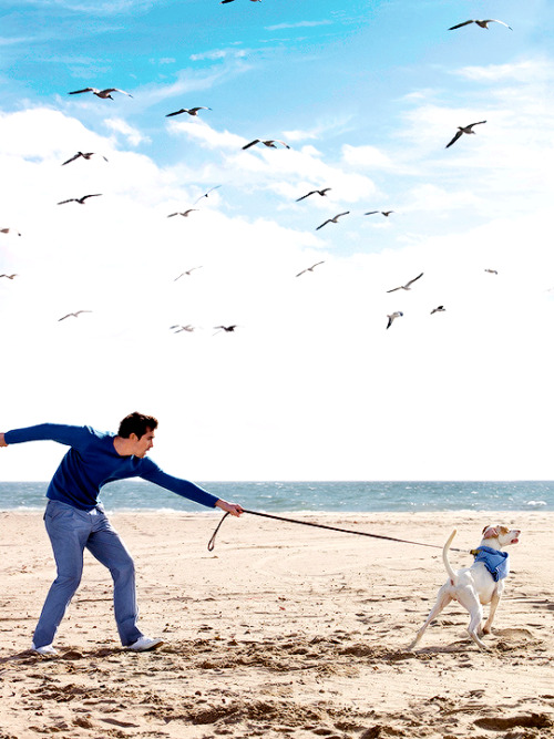 paceofbase:Lee Pace with his dog, Carl, photographed by Walter Chin for Men’s Vogue