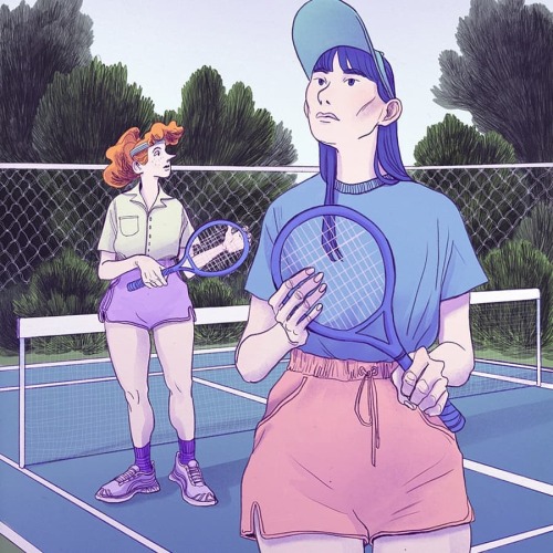 Tennis gurls on the court. I did this completely Digital with @procreate. It looks a bit different f