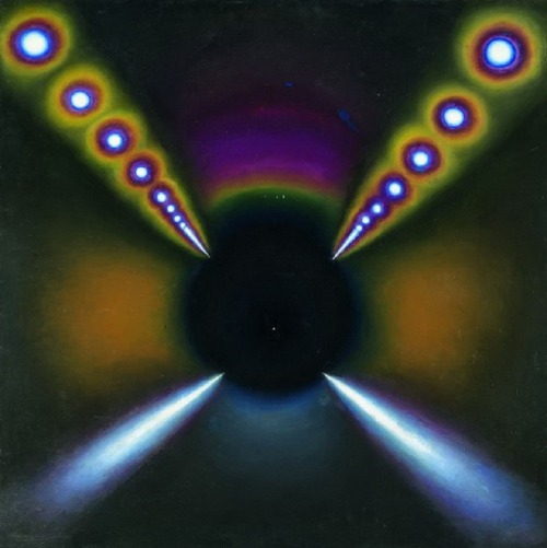 jareckiworld:Erik Bulatov  -  Black Tunnel   (oil on canvas, 1964)