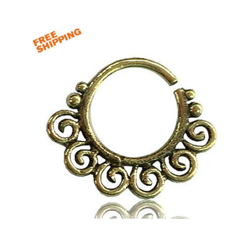 Septum Nose Ring - piercing-Nose ring- Tribal jewelry- Body jewelry- Septum jewelry rings