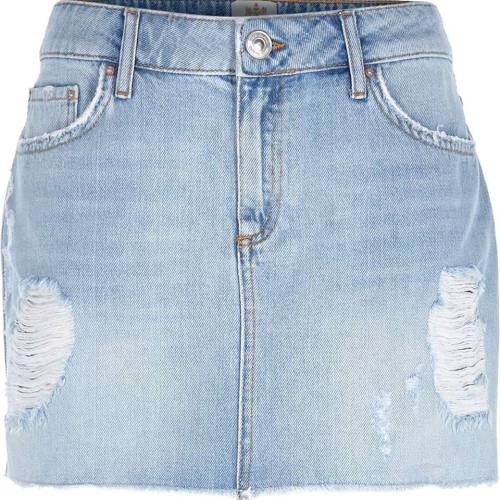 hipster-miniskirts: Light wash denim mini skirtSee what’s on sale from River Island on Wanteri