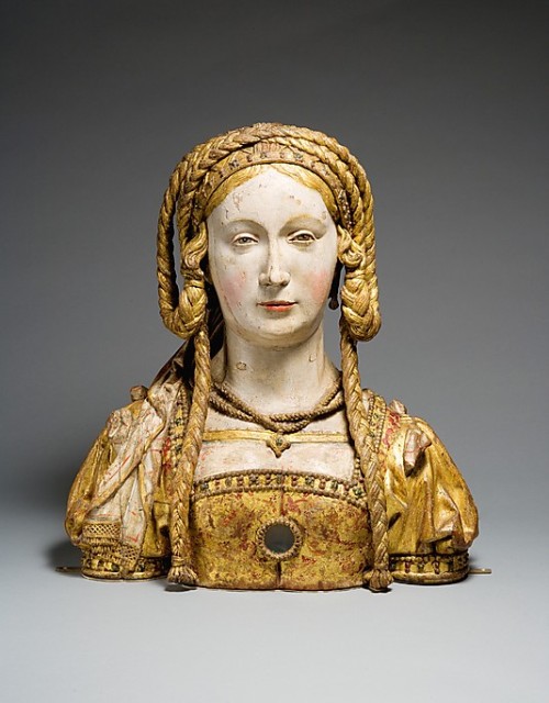 prettyskeletons: Reliquary bust containing the skull of Saint Balbina, c. 1520-1530.