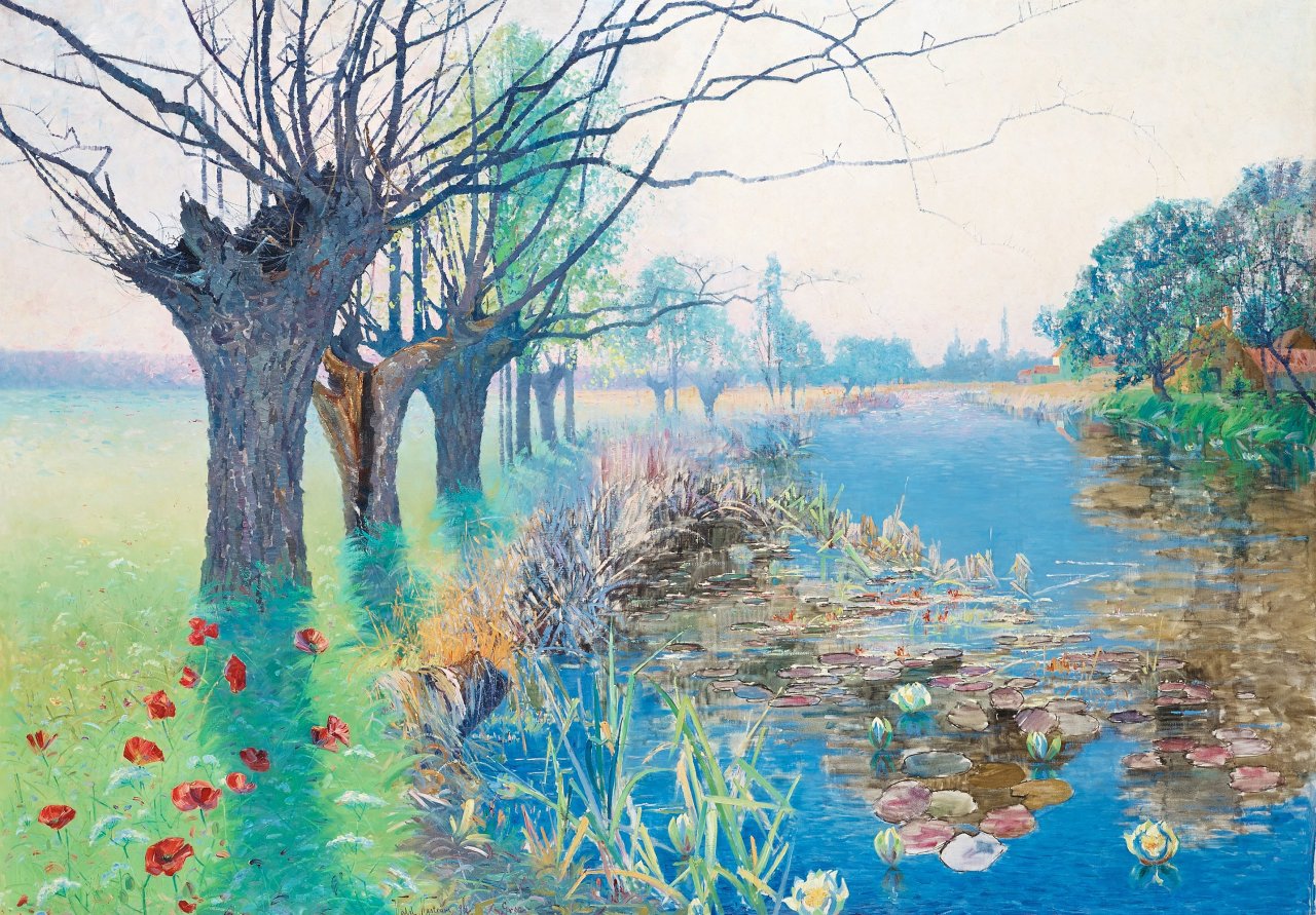 fleurdulys:  Summer Landscape with Poppies, Scene from Grez - Valdemar Nystrom 1892