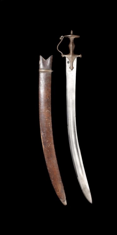 victoriansword:A large Mughal steel-hilted Executioner’s Sword (tegha)Northern India, late 18th/