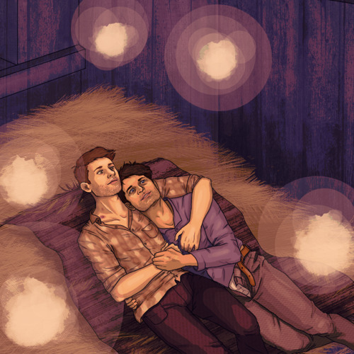 My Western AU art for this year’s Dean/Cas Reverse Bang, in which I partnered with @violue. It was a