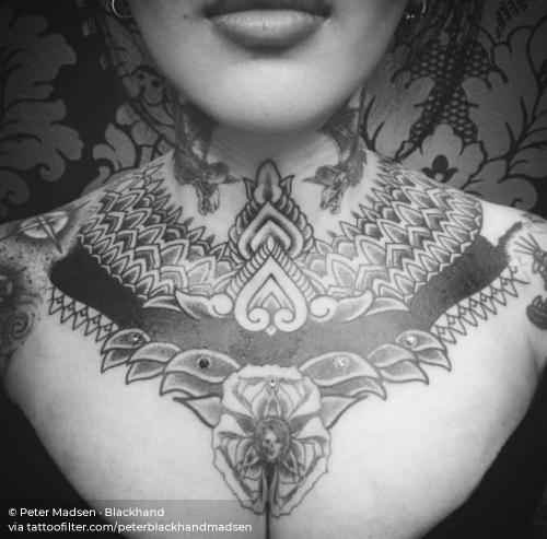 By Peter Black Hand Madsen, done in Manhattan.... big;blackwork;chest;facebook;henna;peterblackhandmadsen;sacred geometry;twitter