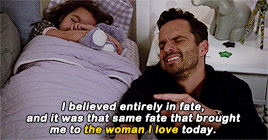 pambeeslys: Nick + referring to JessWe had a little “will they/won’t they.”